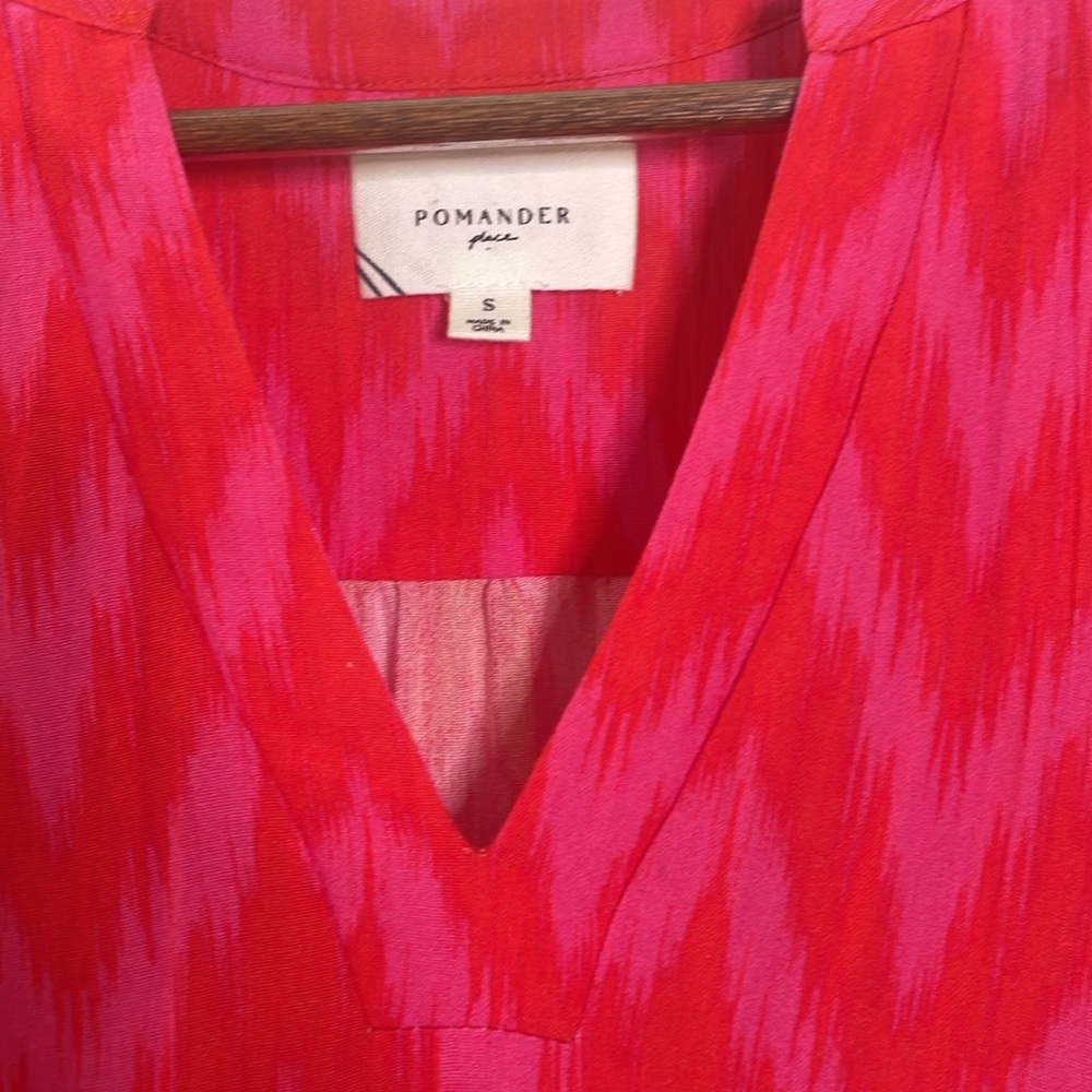 Tuckernuck Pomander Place Red & Pink Long Sleeve Tiered Dress Size Small - Picture 11 of 14